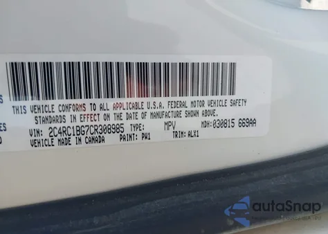 2012 Chrysler Town & Country Touring z USA, uszkodzony, nr VIN 2C4RC1BG7CR308985